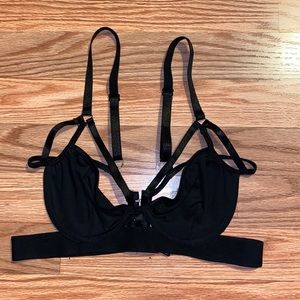 NWOT black strappy festival bralette
